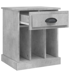 Table de chevet gris béton 43x36x50 cm