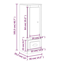 Buffet haut sonoma gris 36x35,5x103,5 cm bois d'ingénierie