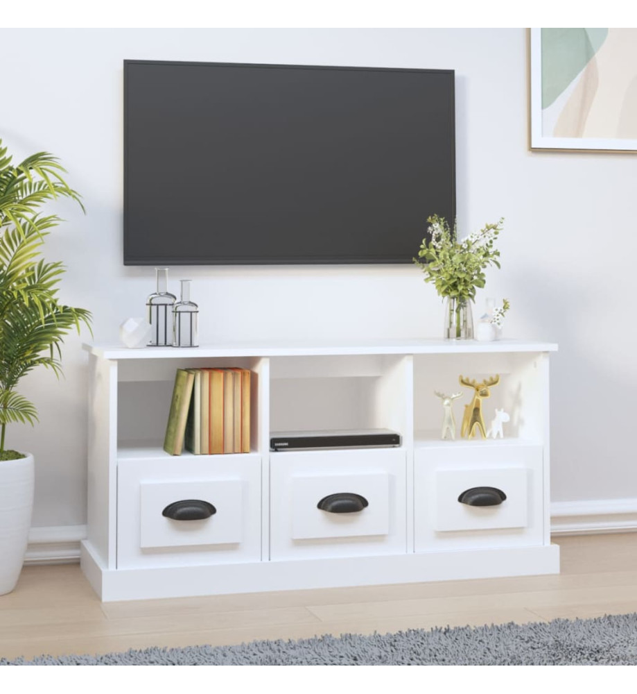 Meuble TV blanc 100x35x50 cm bois d'ingénierie