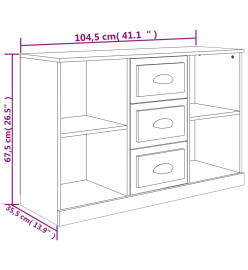 Buffet blanc brillant 104,5x35,5x67,5 cm bois d'ingénierie