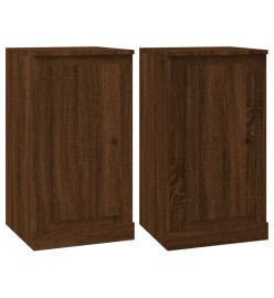 Buffets 2 pcs chêne marron 37,5x35,5x67,5 cm bois d'ingénierie