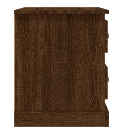 Table de chevet chêne marron 39x39x47,5 cm bois d'ingénierie