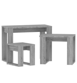 Tables gigognes 3 pcs Sonoma gris Bois d'ingénierie