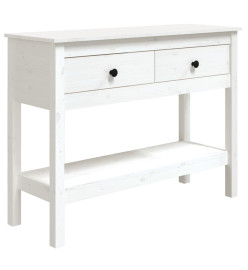 Table console Blanc 100x35x75 cm Bois massif de pin