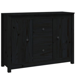 Buffet Noir 100x35x74 cm Bois massif de pin