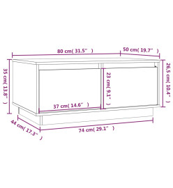 Table basse 80x50x35 cm Bois massif de pin