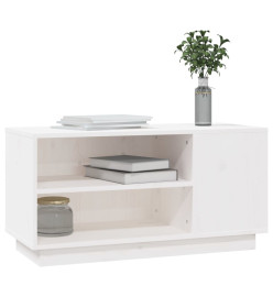 Meuble TV Blanc 80x35x40,5 cm Bois de pin massif