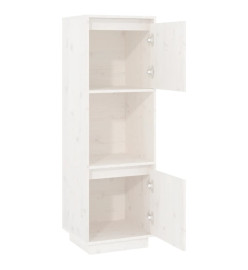 Buffet Blanc 38x35x117 cm Bois massif de pin