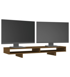 Support de moniteur Marron miel 100x27x14 cm Bois de pin solide