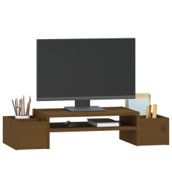 Support de moniteur Marron miel 70x27,5x15cm Bois de pin solide