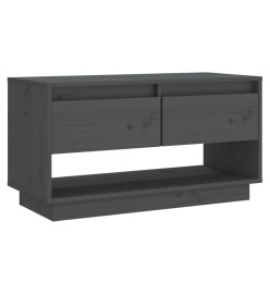 Meuble TV Gris 74x34x40 cm Bois de pin massif