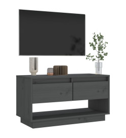 Meuble TV Gris 74x34x40 cm Bois de pin massif