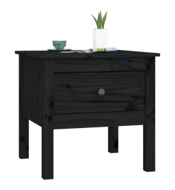 Tables d'appoint 2 pcs Noir 50x50x49 cm Bois massif de pin