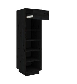 Armoire à chaussures Noir 34x30x105 cm Bois de pin massif