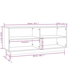 Armoire à chaussures Noir 110x34x45 cm Bois de pin massif