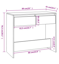 Table console Chêne marron 89x41x76,5 cm Acier