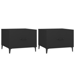 Tables basses avec pieds en métal 2 pcs Noir 50x50x40 cm