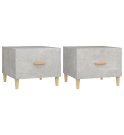 Tables basses 2 pcs gris béton 50x50x40 cm bois d'ingénierie