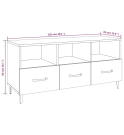 Meuble TV Chêne sonoma 102x35x50 cm Bois d'ingénierie