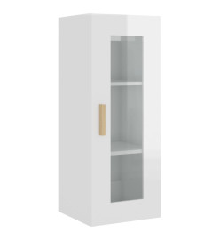 Armoire murale suspendue Blanc brillant 34,5x34x90 cm