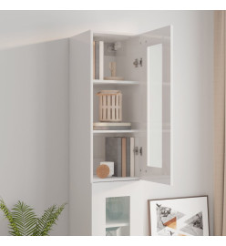 Armoire murale suspendue Blanc brillant 34,5x34x90 cm