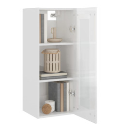 Armoire murale suspendue Blanc brillant 34,5x34x90 cm