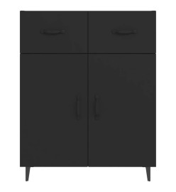 Buffet noir 69,5x34x90 cm bois d'ingénierie