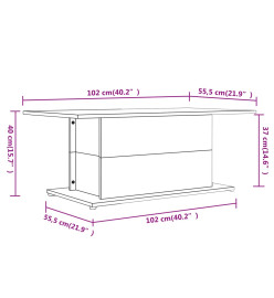 Table basse Chêne sonoma 102x55,5x40 cm Aggloméré