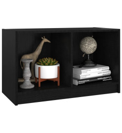 Meuble TV Noir 70x33x42 cm Bois de pin massif