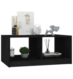 Table basse Noir 75x50x33,5 cm Bois de pin massif