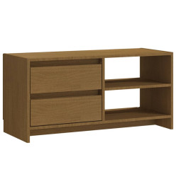 Meuble TV Marron miel 80x31x39 cm Bois de pin massif