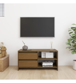 Meuble TV Marron miel 80x31x39 cm Bois de pin massif