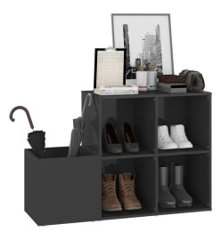 Armoire à chaussures Gris brillant 105x35,5x70 cm Aggloméré