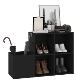 Armoire à chaussures d'entrée Noir 105x35,5x70 cm Aggloméré