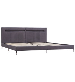 Cadre de lit avec LED Gris Tissu 180 x 200 cm