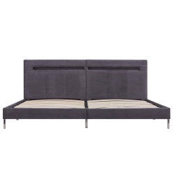 Cadre de lit avec LED Gris Tissu 180 x 200 cm