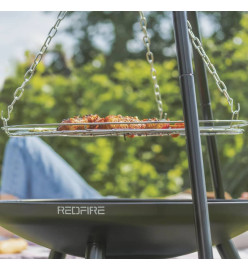 RedFire Barbecue de jardin avec trépied et bol à feu 50 cm Noir