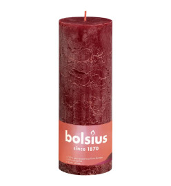 Bolsius Bougies pilier rustiques Shine 4 pcs 190x68 mm Rouge velours