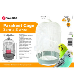 FLAMINGO Cage à perruches Sanna 2 34x34x67 cm Blanc