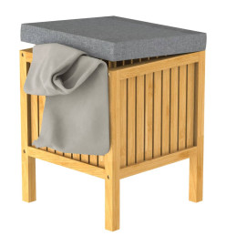 EISL Panier à linge 2 en 1 avec coussin de siège Bambou 39x39x52,5 cm