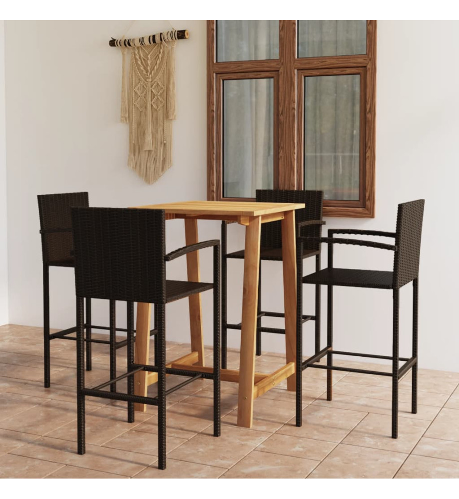 Ensemble de bar de jardin 5 pcs Marron Ensemble de bar de jardin 5 pcs Marron
