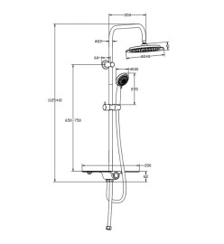 SCHÜTTE Ensemble de douche au-dessus de tête AQUASTAR blanc-chrome