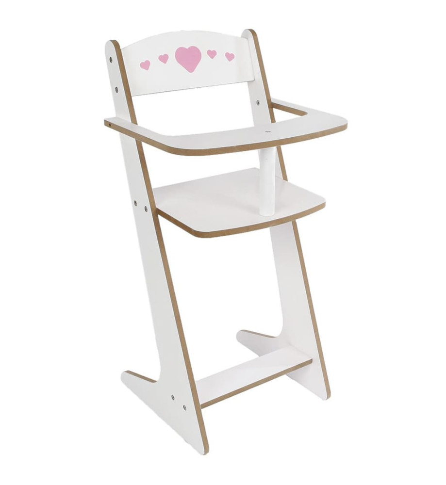 Doll fun Chaise de poupée Blanc et rose 53 cm