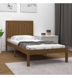 Cadre de lit Marron miel Bois de pin massif 90x200 cm