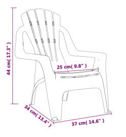 Chaises de jardin pour enfants lot de 2 rouge 37x34x44 cm PP