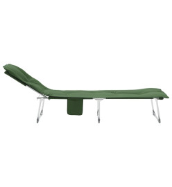 Chaise longue pliable vert foncé tissu