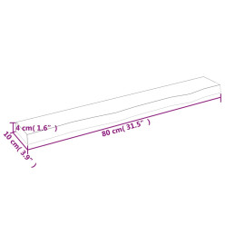 Étagère murale gris foncé 80x10x4 cm bois chêne massif traité