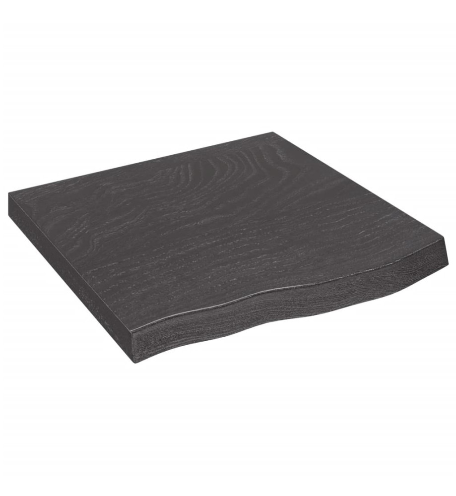 Étagère murale gris foncé 60x60x6 cm bois chêne massif traité