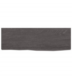 Étagère murale gris foncé 60x20x2 cm bois chêne massif traité