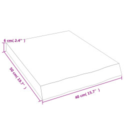 Étagère murale gris foncé 40x50x6 cm bois chêne massif traité